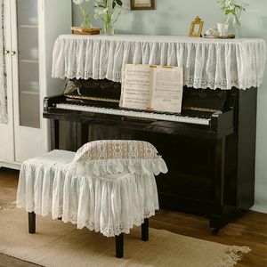 Bordduk Romantisk Paris Piano Dust Cover White Spets Full Half French Electronic Zither Pall Sitts Dammtät heminredning