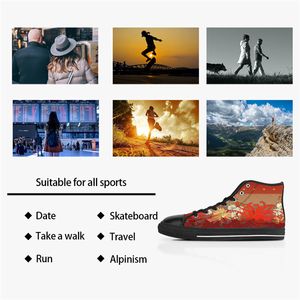 Designer Men Stitch Shoes Custom Sneakers Canvas Women Fashion Black Orange Mid Cut Breatble Walking Jogging Color20