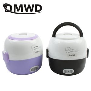 Elektriska uppvärmda lunchlådor DMWD Mini Rice Cooker Thermal Heating Electric Lunch Box 12 Lager Portable Food Steamer Cooking Container Meal Lunch Box Warmer 221117