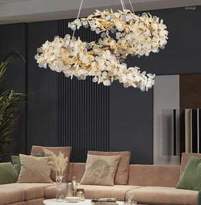 Ljuskronor Circle Branch Crystal Chandelier Living Room Lamp Restaurant LED LYGNING LUXURE EL DECORATIVE