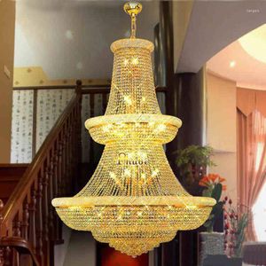 Chandeliers Large Gold Crystal Chandelier Light Modern Hanging Fixtures Dining Room Suspension