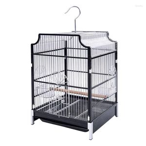 Bird Cages Stainless Steel Large Cage Transparent Tray Household Outdoor Breeding Gaiolas Feeding Supplies BS50BC