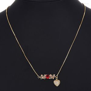 Colares pendentes bohemia personalizada mãe longa para mulheres luxo charmoso cristal vermelho colar de gargantilha artesanal presente de joias do dia das mães