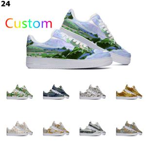 Designer anpassade skor springande sko män kvinnor handmålade anime mode mens tränare utomhus sneakers color24