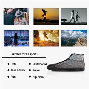 Gai diy anpassade skor män klassisk duk hög skateboard casual uv tryck gröna kvinnor sport sneakers vattentätt mode utomhus acceptera anpassning