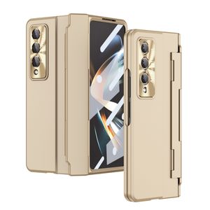 360 Full Hard Cases für Samsung Galaxy Fold 4 Fold 3 5G Hülle Glas Displayschutzfolie Panzerscharnier Schutzabdeckung