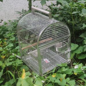 Bird Cages Parrot Stainless Steel Cage Large Luxury Metal Breeding Travel Big Jaula Pajaro Grande Pigeon Accessories DL60NL