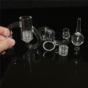 Smoking Set Quartz Diamond Loop Banger Nail Oil Knot Recycler Bangers Carb Cap Dabber Insert Bowl 10mm 14mm 19mm Male Female for Water Pipes glass reclaim catchers