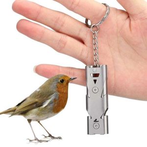 Diğer Kuş Malzemeleri Eğitim Aracı Metal Kuşlar Ultrasonik İki Tonlu Düdük Papağıcı Güvercin Pet için Birdhouse Aksesuarına Geri Dön