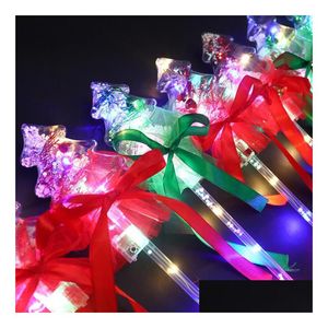 Favor de fiesta parpadeante Blinky Light Up Star Princess LED Wand Party Favor Super Clear Árbol de Navidad Forma Magic Glow Stick Rave Vestido DHHHVZ