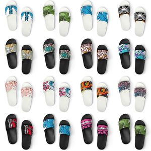 men women custom slippers shoes artoon animal design diy word black white blue red mens trainer 071