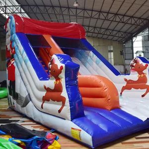 Newly Festival Trampolines Inflatable Christmas Theme Santa Stuck outdoor Pop up Snow Slide for Events