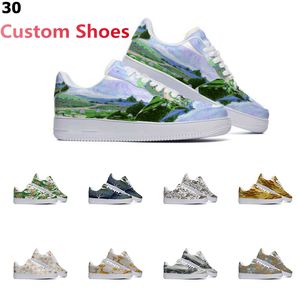 Designer Sapatos personalizados Running Men Women Mulheres pintadas de anime Moda de moda plana Mens Sports Sports Color30