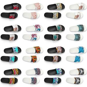 custom men women slippers shoes artoon animal design diy word black white blue red mens trainer 225