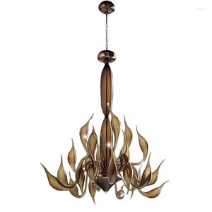 Avizeler İtalya Swan Chandelier Modern Murano Yaratıcı Sanat Cam Işık 24 Kafa