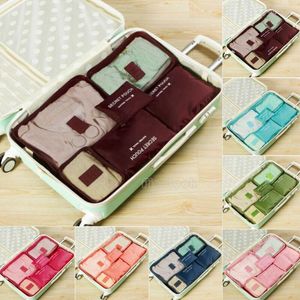 Suitcases Fashion Six Pieces Set Luggage Organiser Suitcase Storage Bags Waterproof Casual Packing Travel Cubes