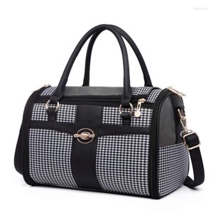 Dog Car Seat Covers Houndstooth Carrying Chihuahua Handbag Luxury Small Dogs Carrier Backpacks For Puppy Tote Bags Backpack Pet Bag