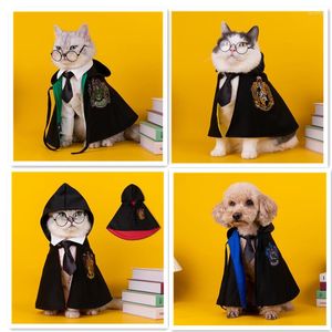 Cat Costumes Pet Halloween Clothes Cape Cosplay Cloak College Christmas Apparels Costume For Dogs Cats Shawl 2022