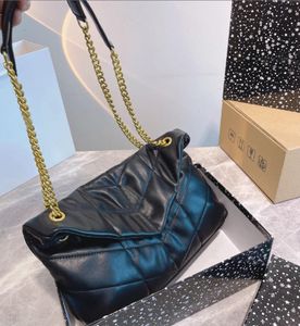 luxury handbag shoulder brand designer crossbody bags top genuine leather ladies metal Chain fashion medium size messenger wallet