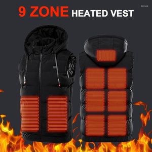 Motorcycle Apparel Men USB Electric Heating Vest With 3-level Control Temperature 9 Zone Heated Warm Jacket Clothing Winter Motorcycke Coat