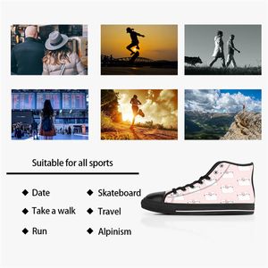 Men Custom Shoes Designer Canvas Women Sneakers Hand Painted Black Fashion Shoe Mid Trainers