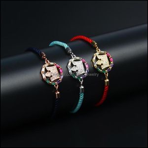 Charm Bracelets Rainbow Cz Crown String Bracelet Women Colorf Gold Filled Bracelets Stainless Steel Wedding Jewelry Gift Drop Deliver Dhlh8