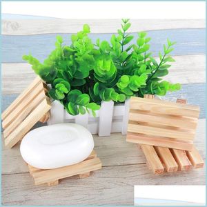 Soap Dishes Dry Soap Holder Natural Wooden Dish Shower Plate Wash Bathroom Hardware M Dream B Zeg Drop Delivery Home Garden Bath Acce Dhp3S