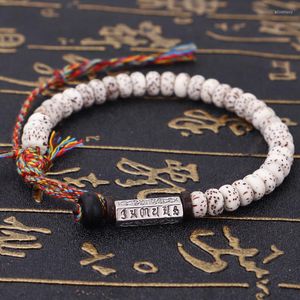 Charm Bracelets Tibetan Buddhist Braided Xingyue Bodhi Seed Bead Men's Bracelet Handmade Cotton Thread Lucky Knots Six Ture Words
