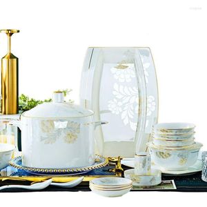 Teller Keramik Luxus Teller Set Dinning Japanisches Porzellan Hause Abendessen Kreative Mode Platos De Cena Küche Geschirr EI60TZ