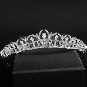 Elegant Wedding Headpiece for Women Crystal Flower Tiaras and Crowns Hair Accessories Birthday Crown Cake Topper Jewelry