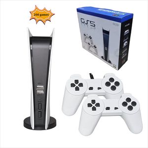 GS5 게임 스테이션 향수가없는 호스트 비디오 게임 콘솔 5 USB와 함께 200 클래식 2 게임 패드 8 비트 TV Consola 레트로 휴대용 휴대용 핸드 헬드 게임 플레이어 P5 G155 어린이 선물