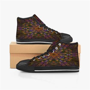 Sapatos casuais Canvas Men Tênis Personalizado Moda Feminina Preto Laranja Corte Médio Respirável Ao Ar Livre Caminhada Jogging Cor1546179