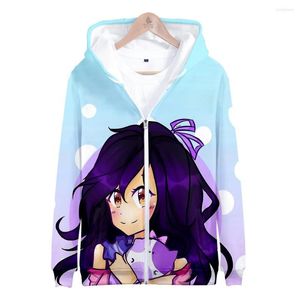 Мужские толстовка мужчина Hoodi Aphmau Merch 3D Принт Zip Up Женщины/мужская толстовка толстовки мальчики девочки детская уличная одежда хип -хоп -молния