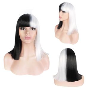 This is acting Synthetic Wig With Bangs Mix Color Simulation Human Hair Cosplay Wigs perruques For White Black Women E4753149746