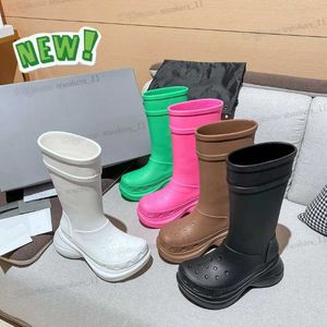 Boots 2022 Women Designer Boot Rain Rubber Winter Rainboots Platform Ankle Slip-On Half Pink Black Green Focalistic CROSS Outdoor Luxury DFGDFG