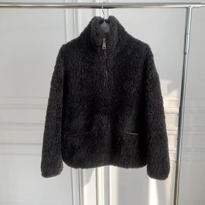 Kadın Kürk 2022 Siyah Vintage Lambswool Doğal Kaşmir Yün Kış Ceket Kadınlar Üstler Koyun Shearling Ceketleri Kadın Külot