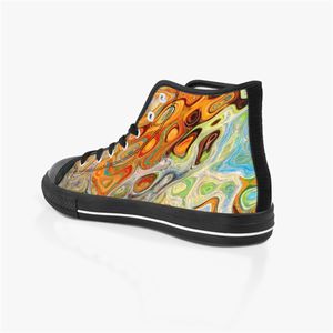 Sapatos Lona casual Sapatos Personalizados Tênis Masculino Feminino Moda Preto Laranja Corte Médio Respirável Caminhada Jogging Cor5840554