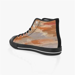 Homens de sapatos personalizados tenvas tenas tênis femininos pintados à mão Red Fashion Mid Cut Trainer