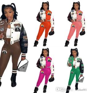 Sturbato di cerniera Disider Womens Suituesuit Autunno e inverno a doppio filo Fashion Club a due pezzi Pants Jogger Sports Set