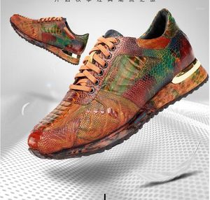 Kleding schoenen echte echte struisvogel huid zwarte kleur mannen zakelijke schoen high -end kwaliteit been sneaker 2022 ontwerp