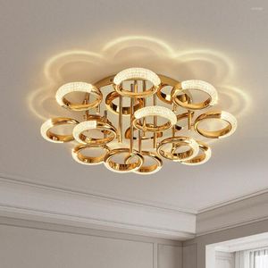 Kronleuchter, goldener luxuriöser Kronleuchter, moderne LED-Wohnzimmer-dekorative Lichter für das Schlafzimmer, einfache Heimbeleuchtung, Dekor