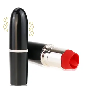 Licking Lipstick Massage Toys Double Stimulation Vaginal Bullet Vibrator 2 in 1 Clitoris Stimulator Orgasm Sex Toy for Women