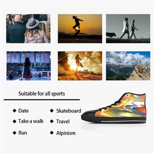 Men Custom Shoes Designer Canvas Women Sneakers Hand Painted Multi Fashion Mid Cut Trainers