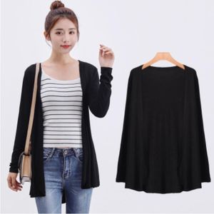 Women's Knits Tees Summer Autumn Korean Modal Cardigan Ladies Shawl Female Cotton Sweater Cardigans Long Sleeve Casual Thin Coats 221117