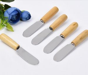 Kek Araçları 10cm Paslanmaz Çelik Spatula Tereyağı Krem Sıyırıcı Ahşap Tasartlı Peynir Bıçağı Mutfak Aleti Pişirme Gadget Noel Hediyesi SN243