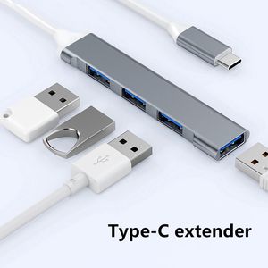 4 i 1 USB Hub Ultra Slim Super Speed ​​USB Extender för MacBook PC Computer Phone Mobile Hard Disk Mouse Tangentbord