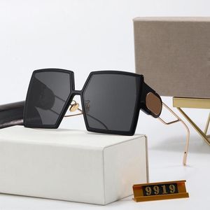 Негабаритные дизайнерские солнцезащитные очки для женщин мужские бокалы солнцезащитные рамы Черно бежевый большой квадрат