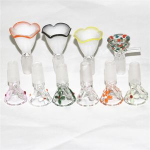 R￶kning Flower Glass Bowl 14mm Manlig Dry Herb Tobacco Bowls For Water Bong Glass Ash Catchers