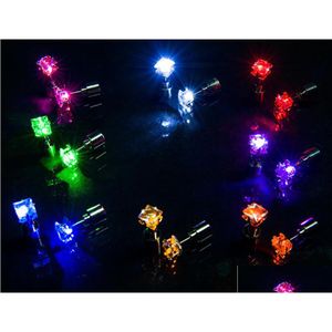 Outros suprimentos para festas de evento LED Brincos mudando a cor da festa iluminando brinco brilhando pregos brilhantes atmosfera de flash de natal cus dhqf8