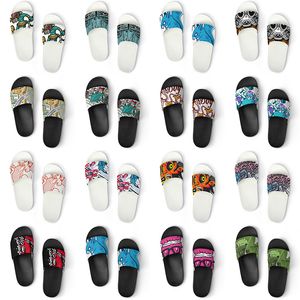 Artoon Slippers Женщины DIY обувь дизайн слова животные мужчины Custom Black Blue Red Trainer 102 260 Wo S S